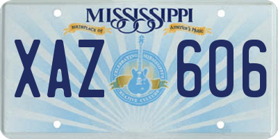 MS license plate XAZ606