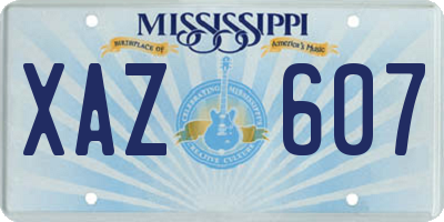 MS license plate XAZ607