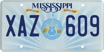 MS license plate XAZ609