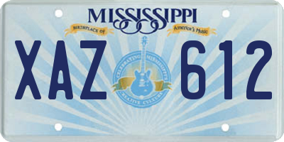 MS license plate XAZ612