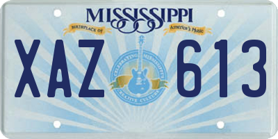 MS license plate XAZ613