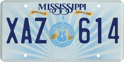 MS license plate XAZ614