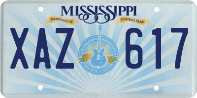 MS license plate XAZ617