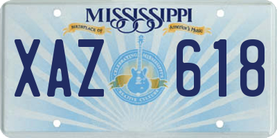 MS license plate XAZ618