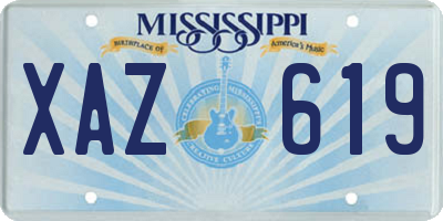 MS license plate XAZ619