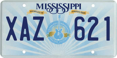 MS license plate XAZ621