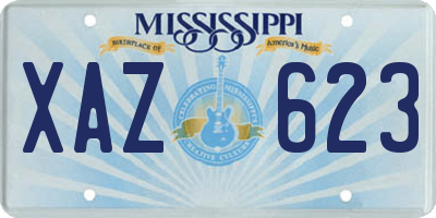 MS license plate XAZ623