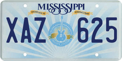 MS license plate XAZ625
