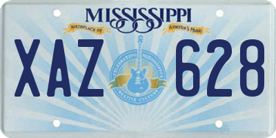 MS license plate XAZ628