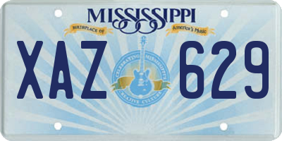 MS license plate XAZ629