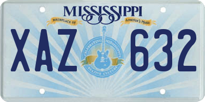 MS license plate XAZ632