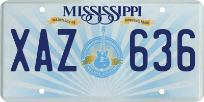 MS license plate XAZ636