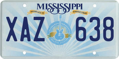 MS license plate XAZ638