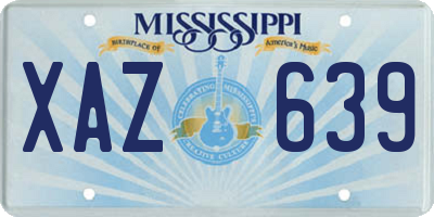 MS license plate XAZ639