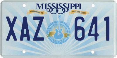 MS license plate XAZ641