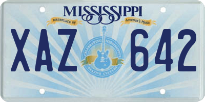 MS license plate XAZ642