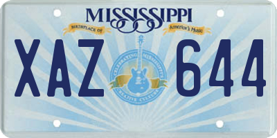 MS license plate XAZ644
