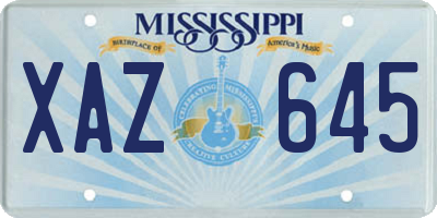 MS license plate XAZ645
