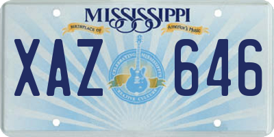 MS license plate XAZ646