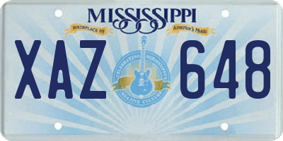 MS license plate XAZ648