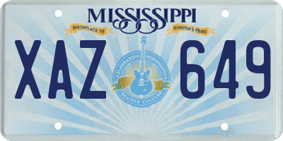 MS license plate XAZ649