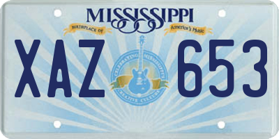 MS license plate XAZ653