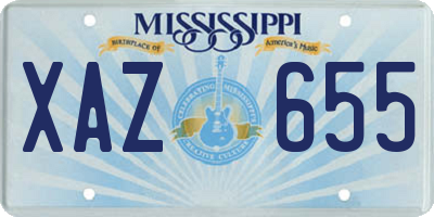 MS license plate XAZ655