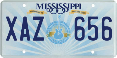 MS license plate XAZ656