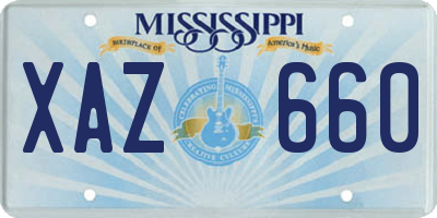 MS license plate XAZ660