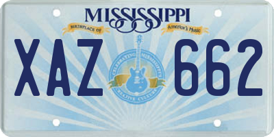 MS license plate XAZ662