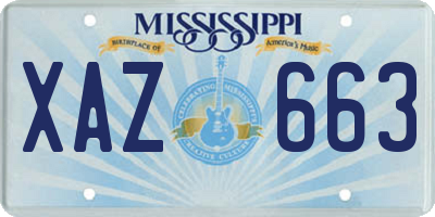MS license plate XAZ663