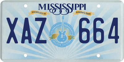 MS license plate XAZ664