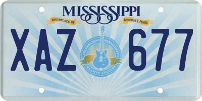 MS license plate XAZ677