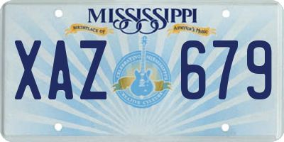 MS license plate XAZ679