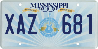 MS license plate XAZ681