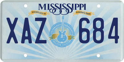 MS license plate XAZ684