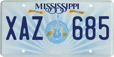 MS license plate XAZ685