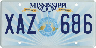 MS license plate XAZ686