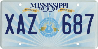 MS license plate XAZ687