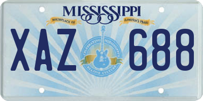MS license plate XAZ688