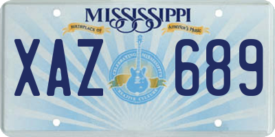 MS license plate XAZ689