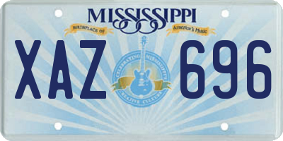 MS license plate XAZ696