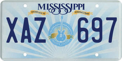 MS license plate XAZ697