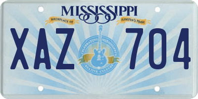 MS license plate XAZ704