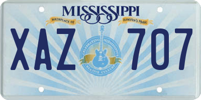 MS license plate XAZ707