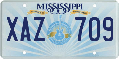 MS license plate XAZ709