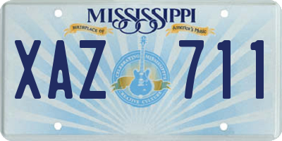 MS license plate XAZ711