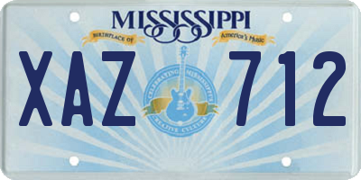MS license plate XAZ712