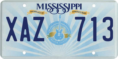 MS license plate XAZ713