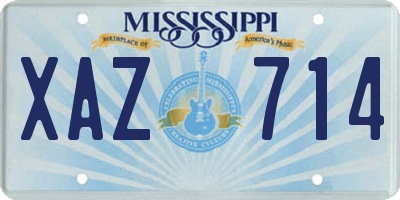 MS license plate XAZ714